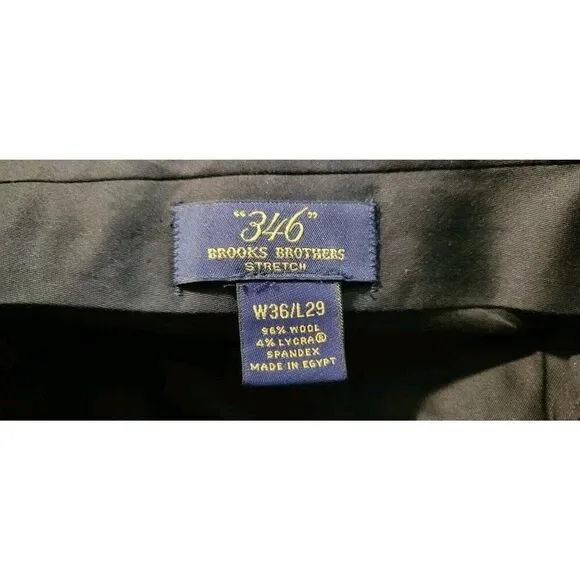 New! Brooks Brothers 346 Dress Pants Size 36x29 Dark Charcoal Wool Blend